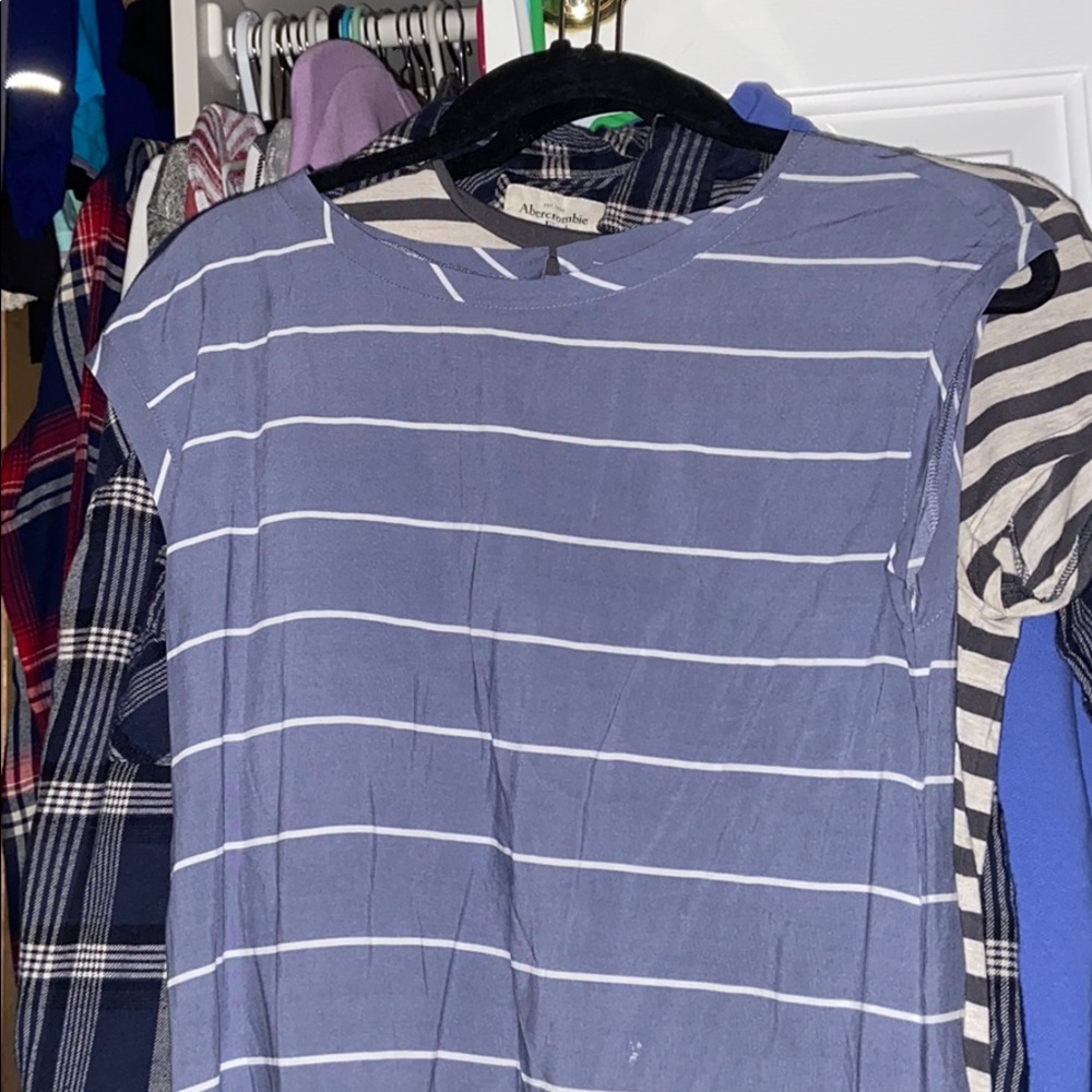 worn once, button up in back, stripped